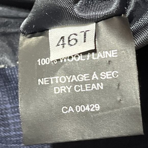 Peter Millar Suit Jacket Blazer Mens 46T Blue Plaid Two Button Double Vent - Picture 14 of 16